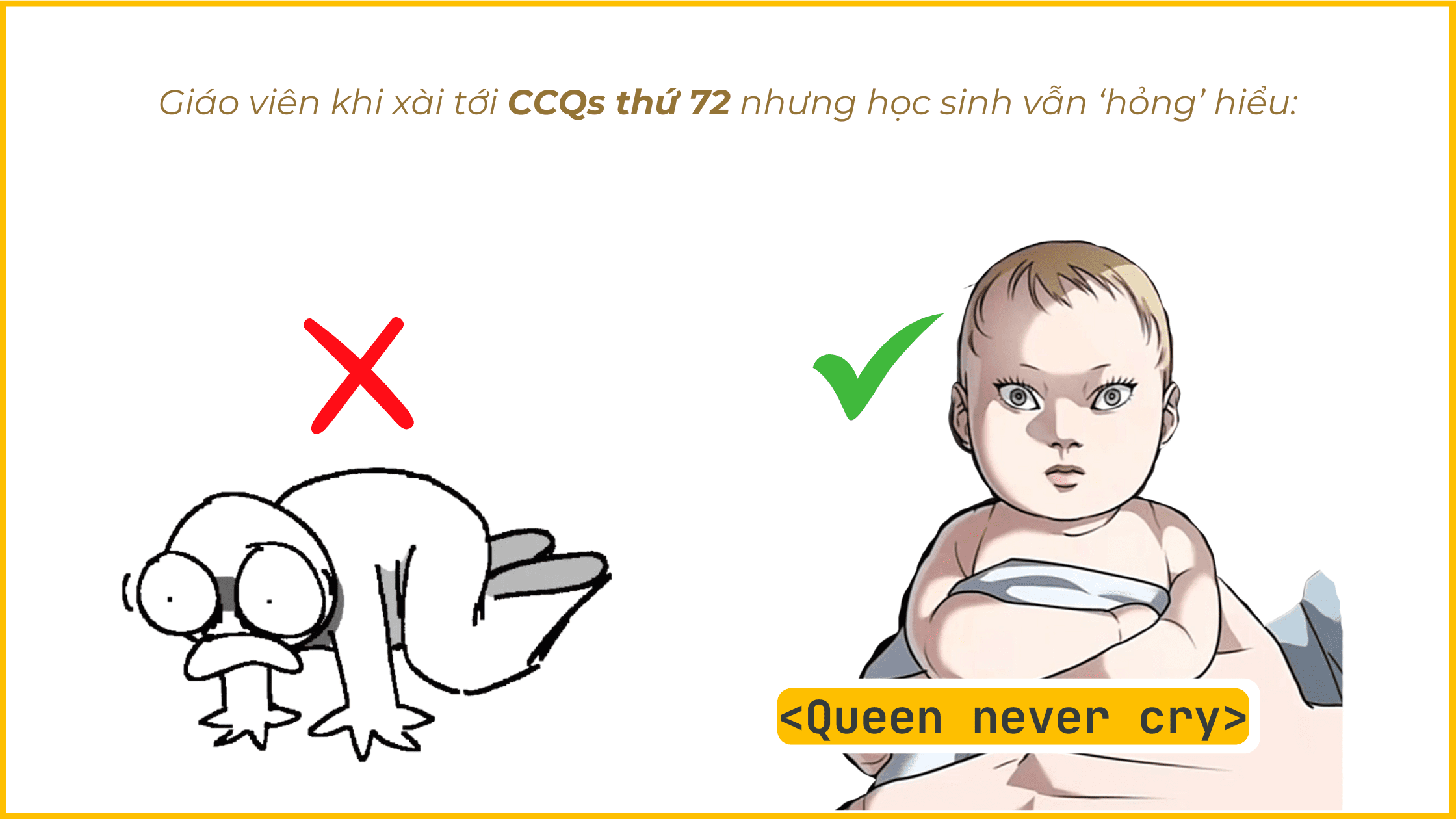 Concept Checking Questions CCQs Queen Never Cry