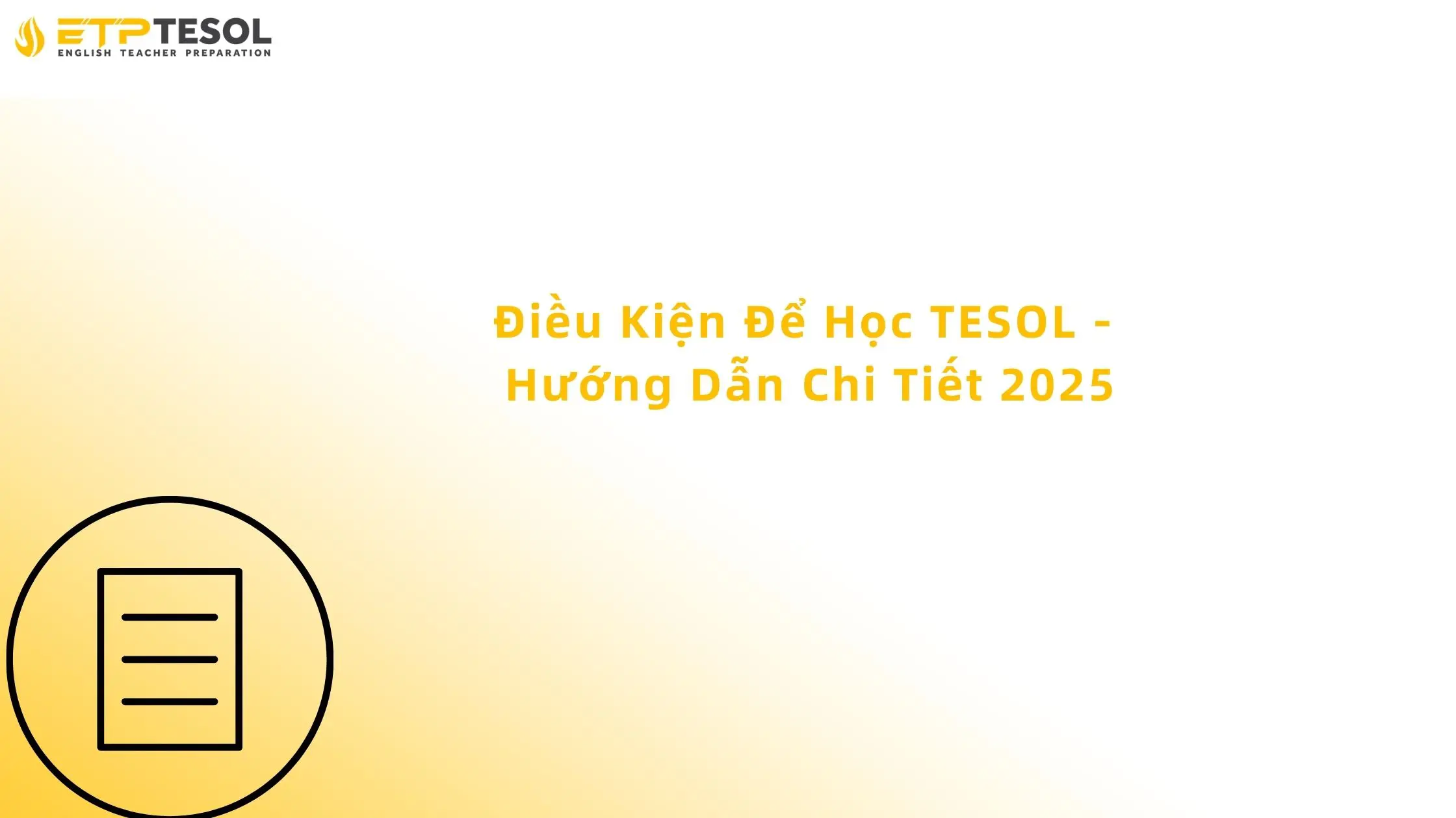 điều kiện để học tesol