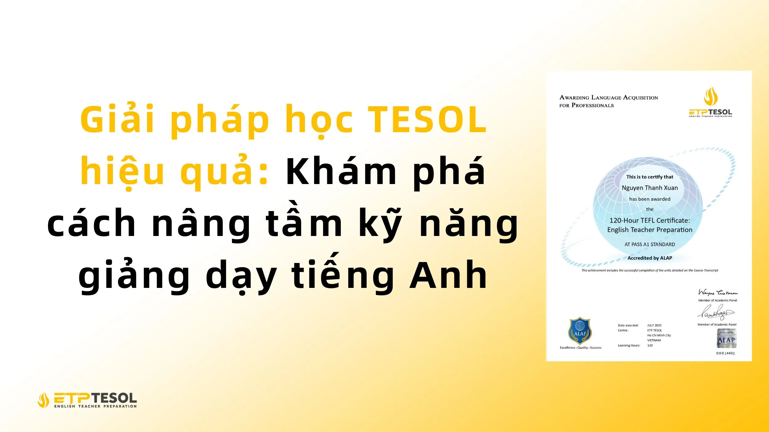 Giải pháp học TESOL hiệu quả: Khám phá cách nâng tầm kỹ năng giảng dạy tiếng Anh