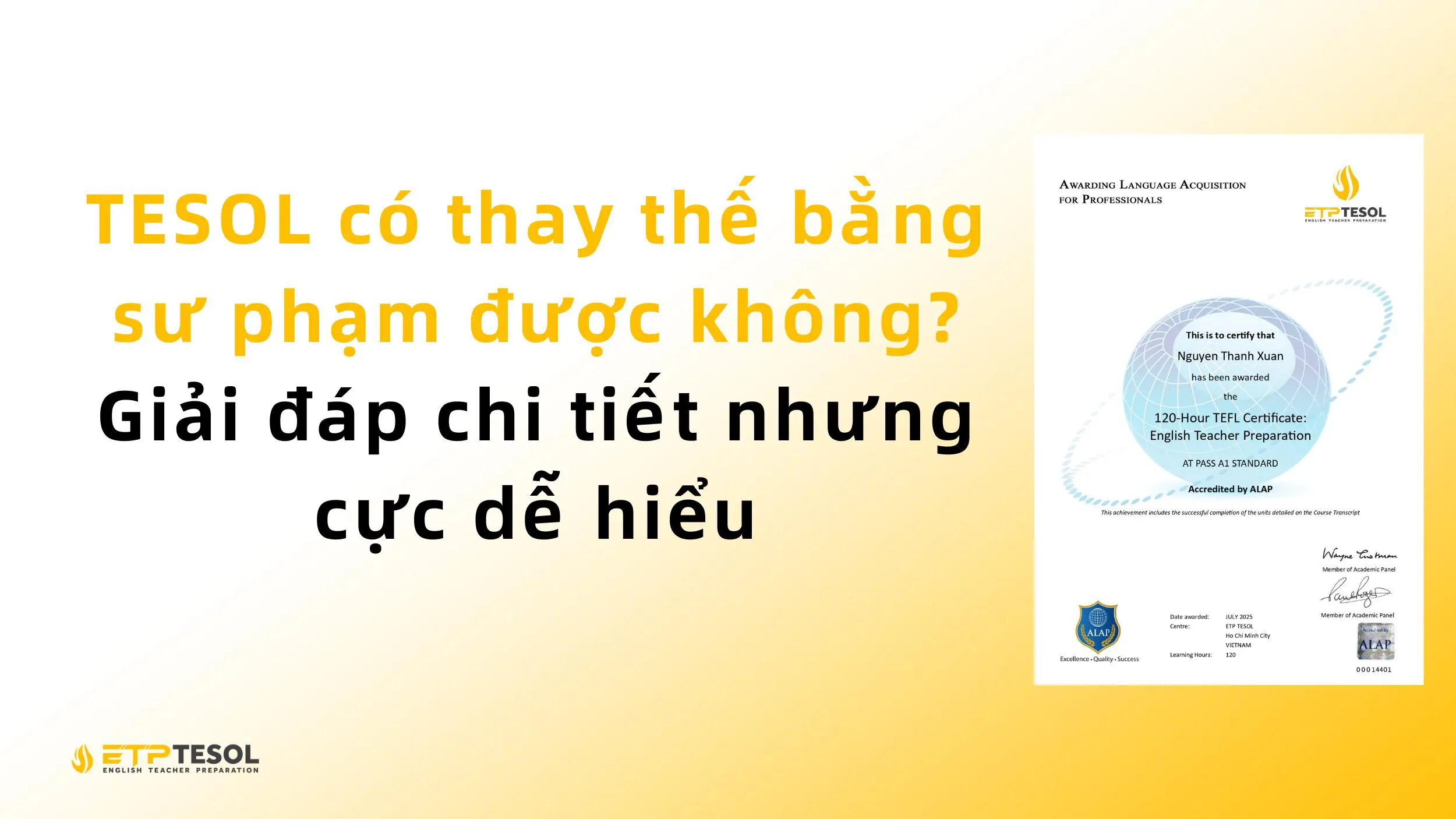 TESOL có thay thế bằng sư phạm được không? Giải đáp chi tiết nhưng cực dễ hiểu