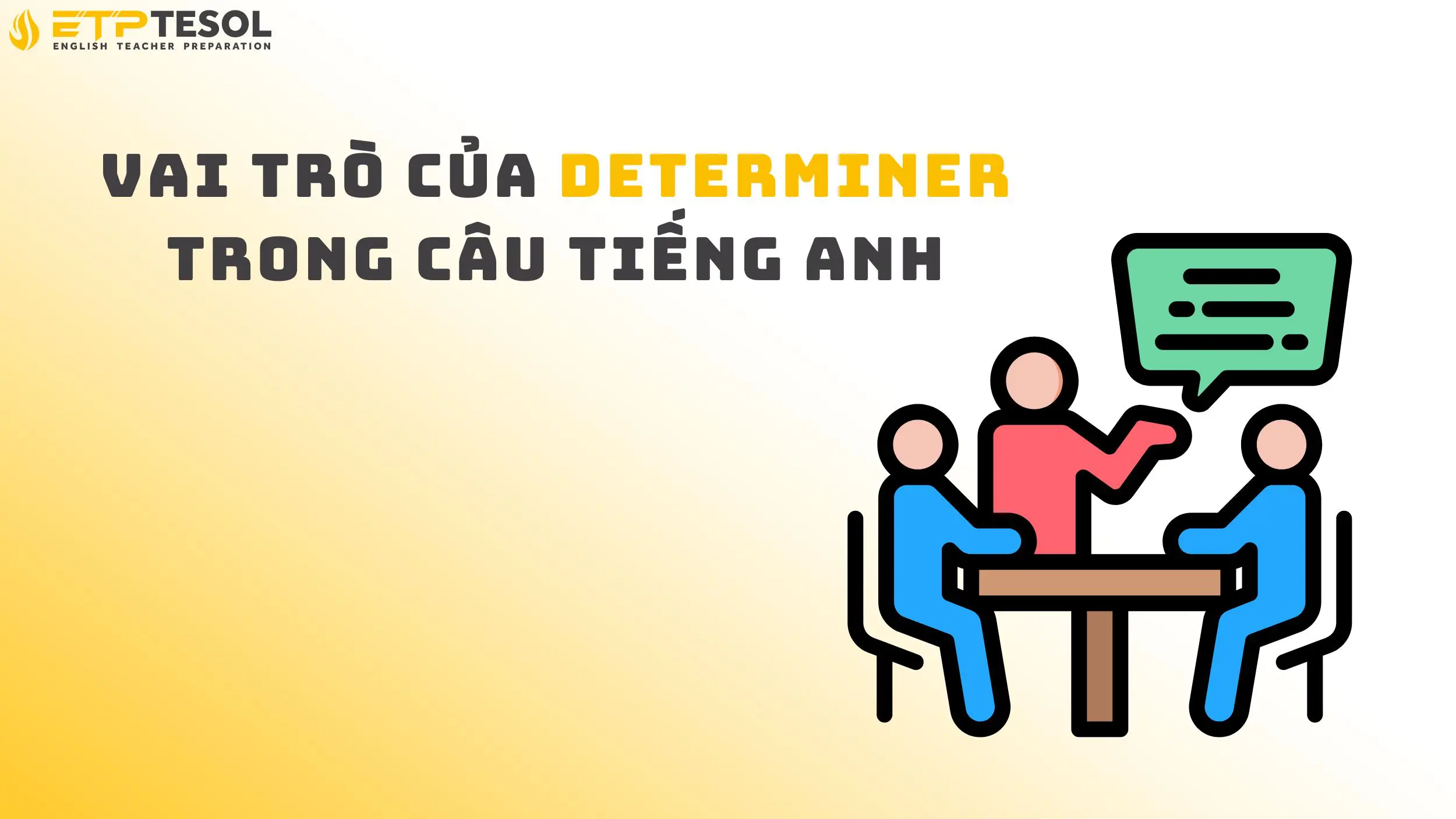 Vai trò của determiner trong câu tiếng Anh