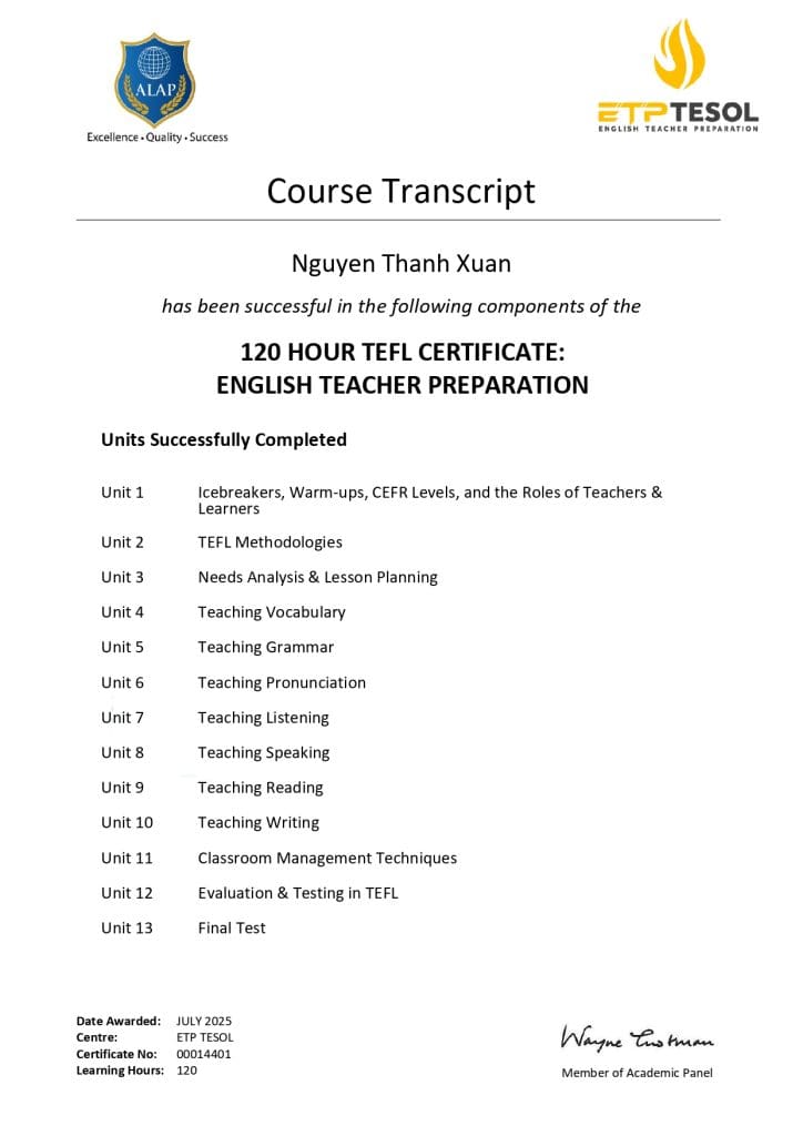 Khoá học TEFL: Chứng chỉ TEFL là gì? 