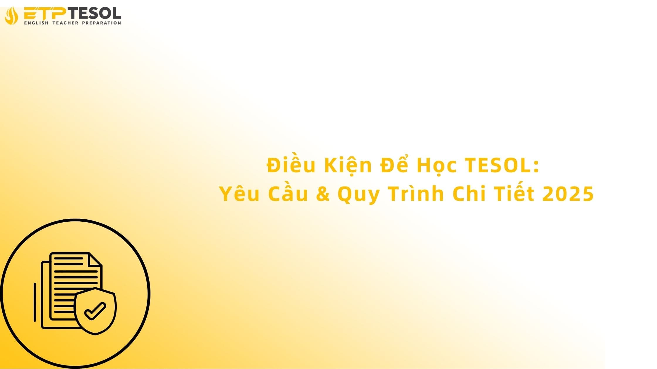 điều kiện để học tesol